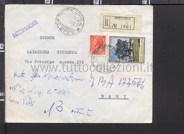 Collezionismo di storia postale buste viaggiate affrancatura tariffe postali degli anni 1960-69